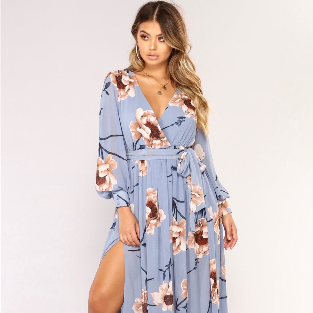 Park Avenue Maxi Dress - Light Blue